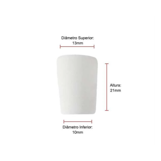 Rolha Borracha Sem Furo Nº 01A (Ø Superior 13Mm - Ø Inferior 10Mm - Altura 21Mm)