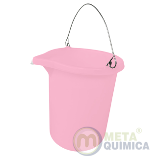Balde PE Graduado no Molde Alto Relevo Cor Rosa Capacidade 30L