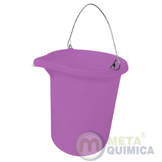 Balde PE Graduado no Molde Alto Relevo Cor Roxo Capacidade 20L