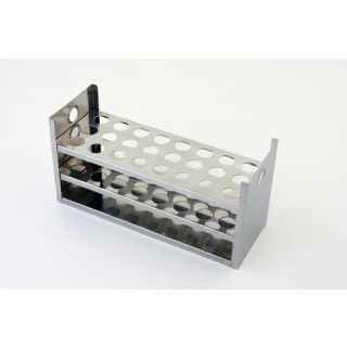 SUPORTE PARA TUBO DE ENSAIO COM CABECEIRA ALUMINIO - 12 TUBOS DE 20MM