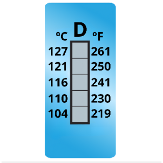 Termopaper 104°C a 127°C 5 Niveis PCT 10UN (fita Termometrica/fita Termica/fita Adesiva para Medir Temperatura) - MH3