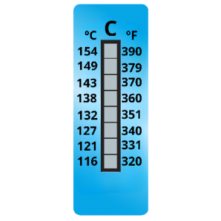 Termopaper 116°C a 154°C 8 Niveis PCT 10UN (fita Termometrica/fita Termica/fita Adesiva para Medir Temperatura) - MH3