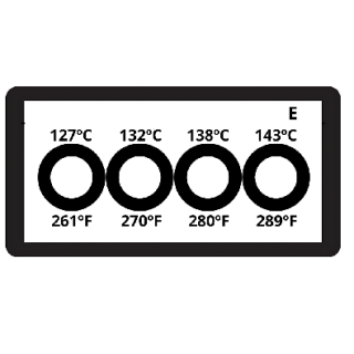Termopaper 127°C a 143°C 4 Niveis PCT 10UN (fita Termometrica/fita Termica/fita Adesiva para Medir Temperatura) - MH3