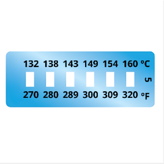 Termopaper 132°C a 160°C 6 Niveis PCT 10UN (fita Termometrica/fita Termica/fita Adesiva para Medir Temperatura) - MH3
