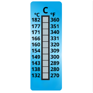 Termopaper 132ºC a 182°C 10 Niveis PCT 10UN (fita Termometrica/fita Termica/fita Adesiva para Medir Temperatura) - MH3
