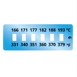 Termopaper 166°C a 193°C 6 Niveis PCT 10UN (fita Termometrica/fita Termica/fita Adesiva para Medir Temperatura) - MH3