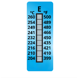 Termopaper 204°C a 260°C 9 Niveis PCT 10UN (fita Termometrica/fita Termica/fita Adesiva para Medir Temperatura) - MH3