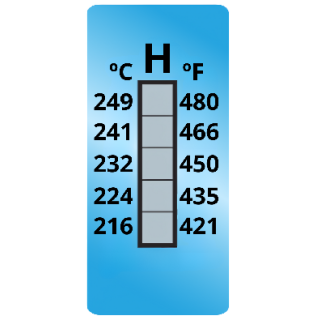 Termopaper 216°C a 249°C 5 Niveis PCT 10UN (fita Termometrica/fita Termica/fita Adesiva para Medir Temperatura) - MH3