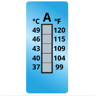 Termopaper 37°C a 49°C 5 Niveis PCT 10UN (fita Termometrica/fita Termica/fita Adesiva para Medir Temperatura) - MH3