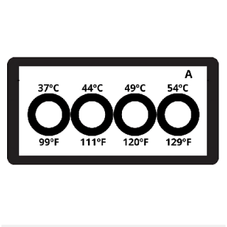 Termopaper 37°C a 54°C 4 Niveis PCT 10UN (fita Termometrica/fita Termica/fita Adesiva para Medir Temperatura) - MH3