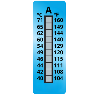 Termopaper 40ºC a 71°C 10 Niveis PCT 10UN (fita Termometrica/fita Termica/fita Adesiva para Medir Temperatura) - MH3