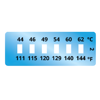 Termopaper 44°C a 62°C 6 Niveis PCT 10UN (fita Termometrica/fita Termica/fita Adesiva para Medir Temperatura) - MH3