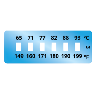 Termopaper 65°C a 93°C 6 Niveis PCT 10UN (fita Termometrica/fita Termica/fita Adesiva para Medir Temperatura) - MH3