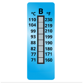Termopaper 71ºC a 110°C 8 Niveis PCT 10UN (fita Termometrica/fita Termica/fita Adesiva para Medir Temperatura) - MH3