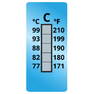 Termopaper 77°C a 99°C 5 Niveis PCT 10UN (fita Termometrica/fita Termica/fita Adesiva para Medir Temperatura) - MH3