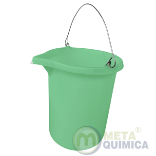 Balde PE Graduado no Molde Alto Relevo Cor Verde Capacidade 15L