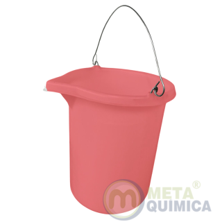 Balde PE Graduado no Molde Alto Relevo Cor Vermelho Capacidade 30L